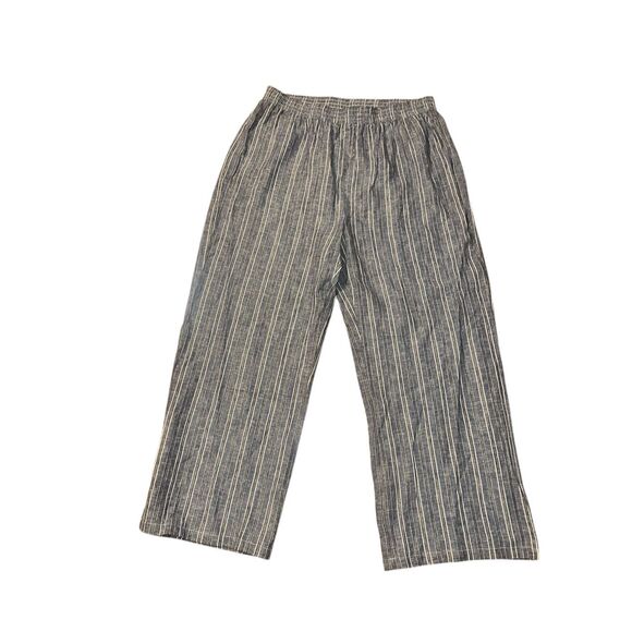 Brand NEW WITH TAGS Linda and Anderson Wide Leg striped Linen Blend Travel Pants - Picture 3 of 7